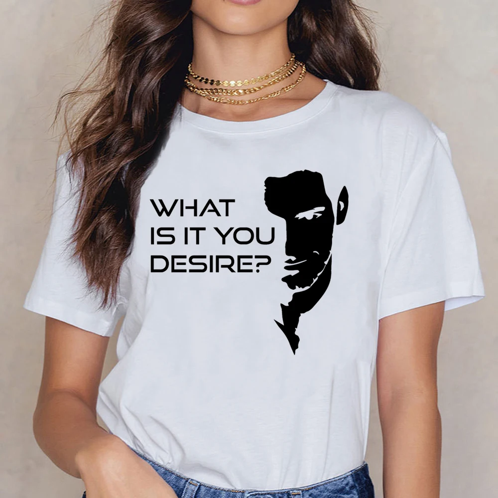 Топы футболка для женщин Lucifer What Is It You Desire дизайнерские черные короткие женские
