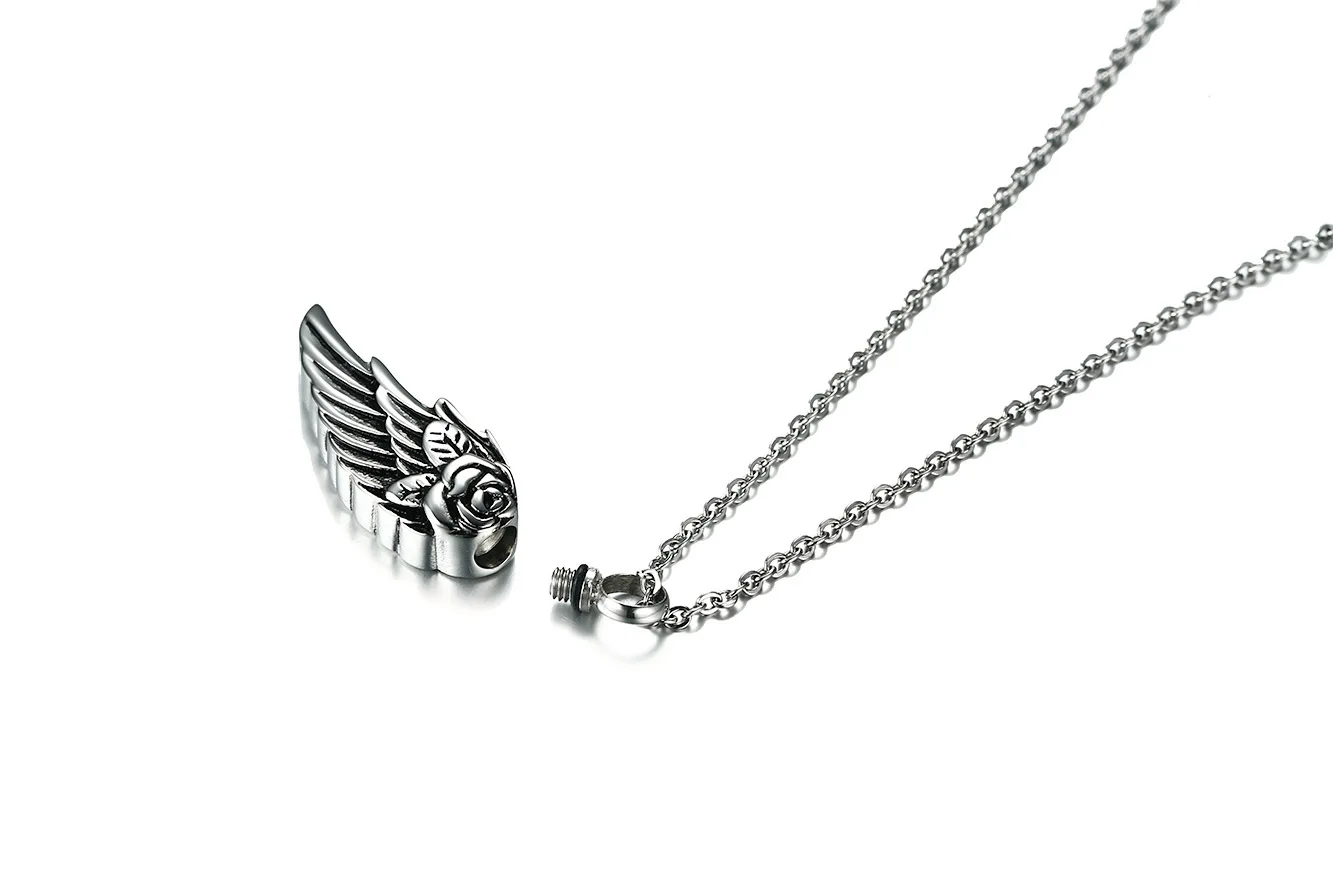 

FXM stainless steel necklace hot sell man woman 37mm Wing steel color gift women Korea style lover free ship