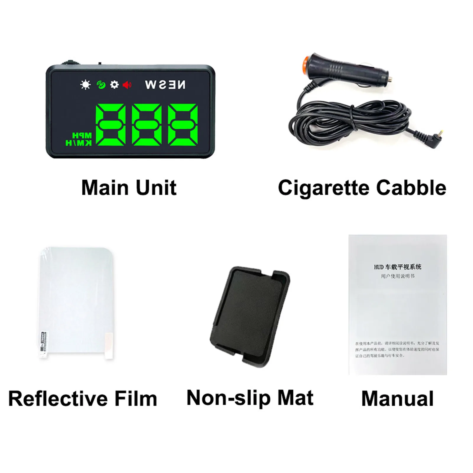 

Universal HUD Head Up Display GPS Digital Speedometer with MPH for Cars Odometer Speed 3.5inch Large Screen