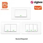 Настенный выключатель Benexmart Zigbee, нейтральный кнопочный выключатель, 1 2 3 Gang Tuya Smartthings Alexa Google Home 2mqtt