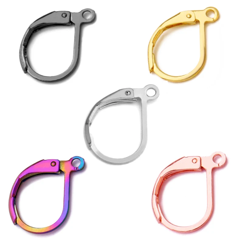 

Застежки для сережек «сделай сам», цветные застежки-крючки из нержавеющей стали с французским декором, базовые настройки для сережек, ювели...