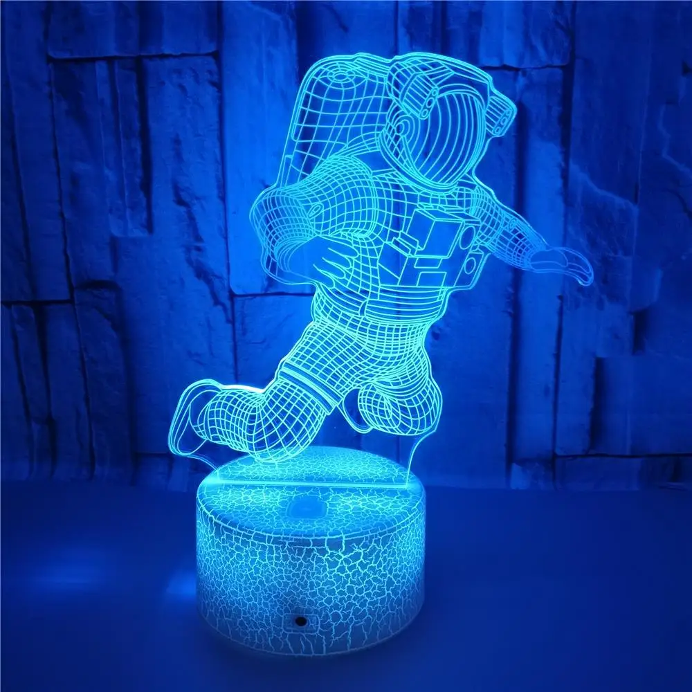 3D Night Light Illusion Led Table Lamp Astronaut Design for Boys Birthday Gifts Bedroom Decor 16 Colors Changing USB Powered | Освещение