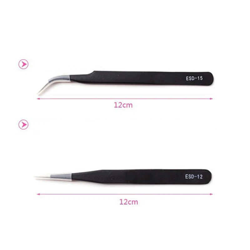 2 шт./компл. Пинцет для наращивания ресниц из нержавеющей стали пинцет прямой и