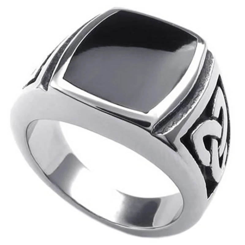 

Loredana high quality solid titanium steel Ancient mythology Viking Thor Rune black surface ring creative exquisite jewelry