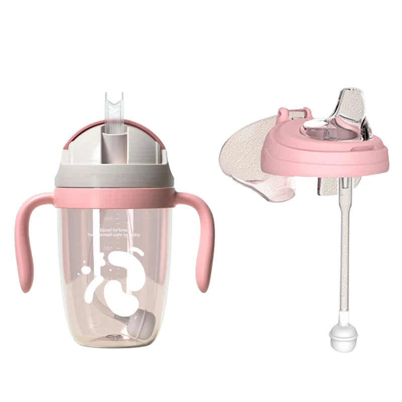 

2022 New 3 in 1 Child Water Bottle Baby Sippy Cup Anti-choked Kids Learning Drinking Leakproof Cup with Spout/V-Straw/Sling