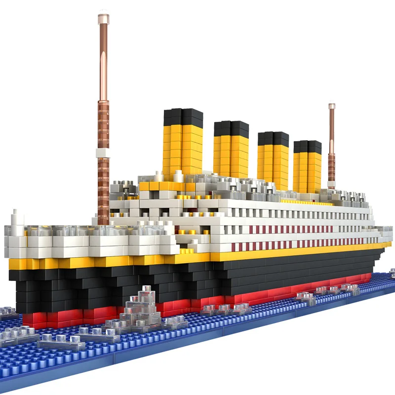 Construcción del Titanic en 3d para niños, 2019, 1860, piezas, Mini, Diy, bloques de construcción, juguete, modelo de barco Titanic, Colección educativa, regalo de cumpleaños