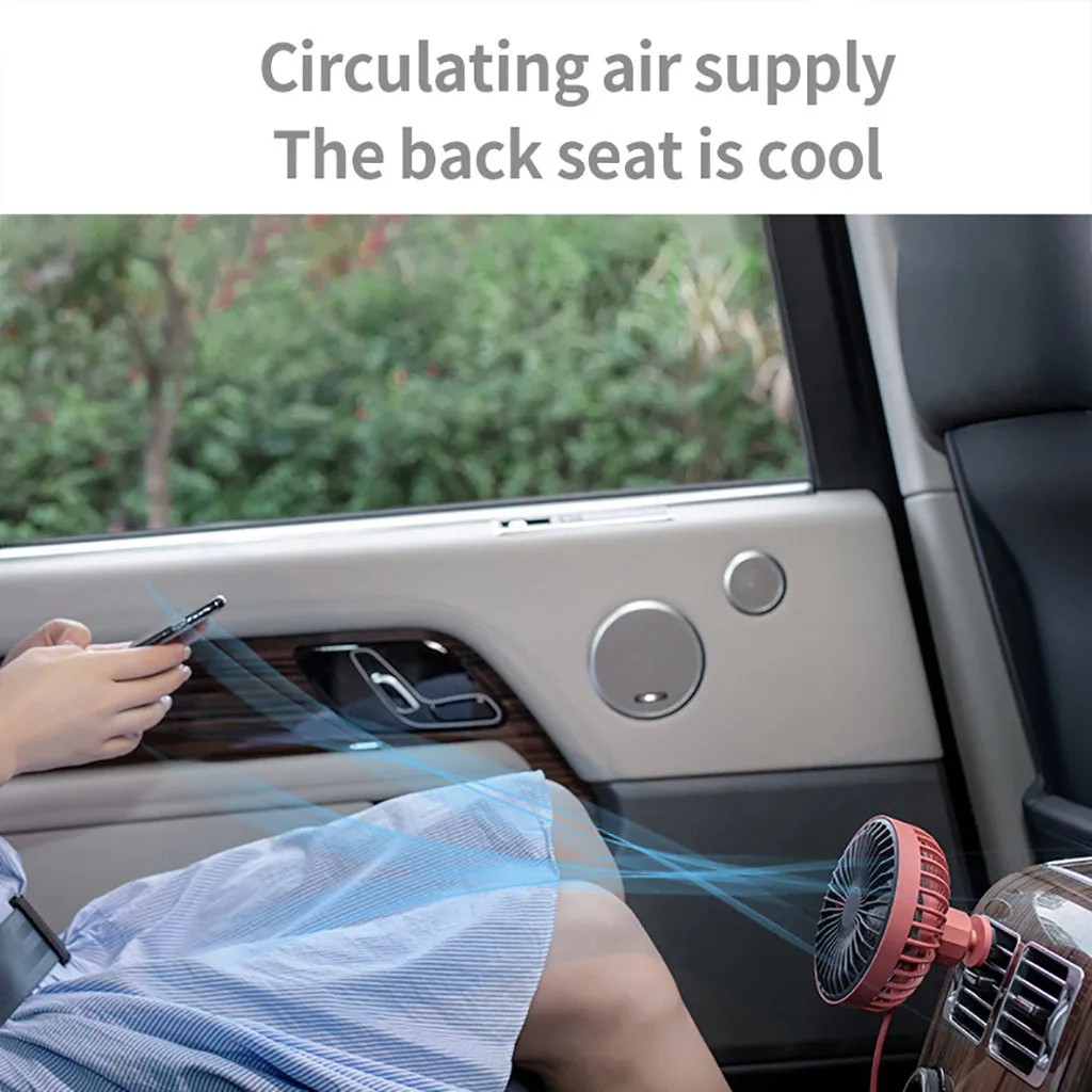 Автомобильный USB вентилятор тихий автомобильный Кондиционер 3 скорости