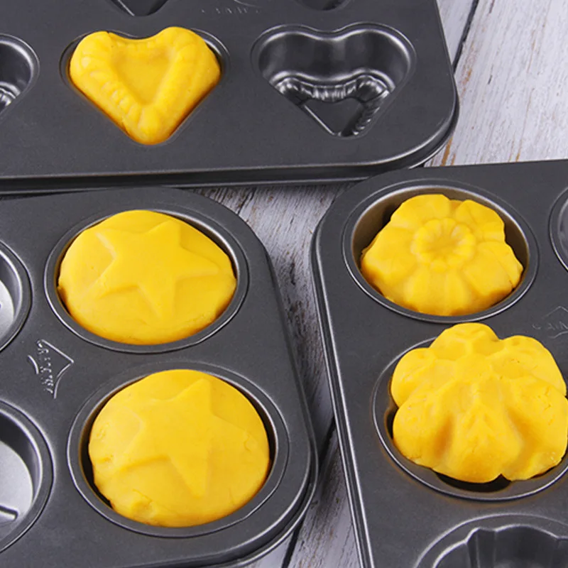 Формочки Для Выпечки из нержавеющей стали Muffin Мадлен Пан 12-полости 6-Полость мадленки для выпекания хлебобулочных изделий кастрюли лоток в форме ракушек пресс-форм с антипригарным покрытием