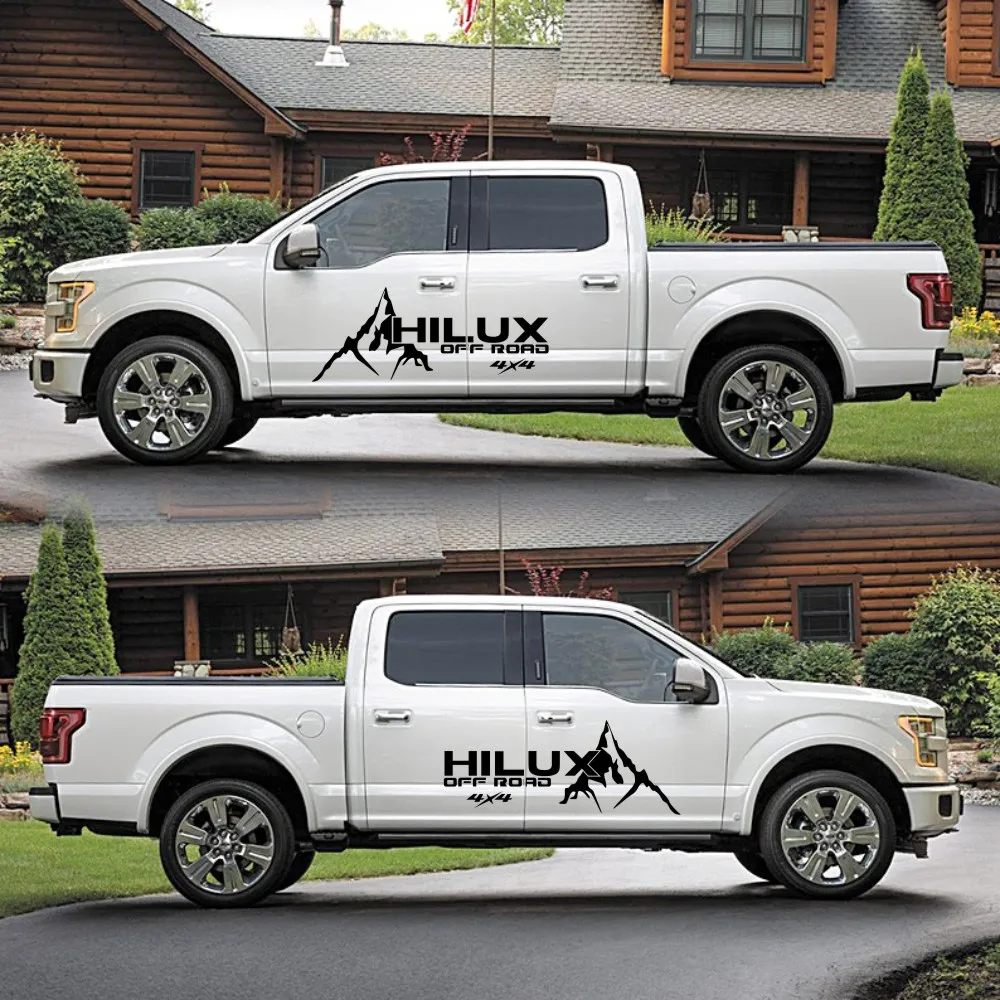 

Doordash 2Pcs Mountain Adventurers Graphics Hilux Revo Vigo Sticker for Truck Side Waist Line Decoration Car HILUX Vinyl Film
