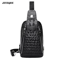 jzyzqbx 2020 new unisex waterproof crocodile texture chest bag animal leather shoulder bags fashion high capacity messenger bag