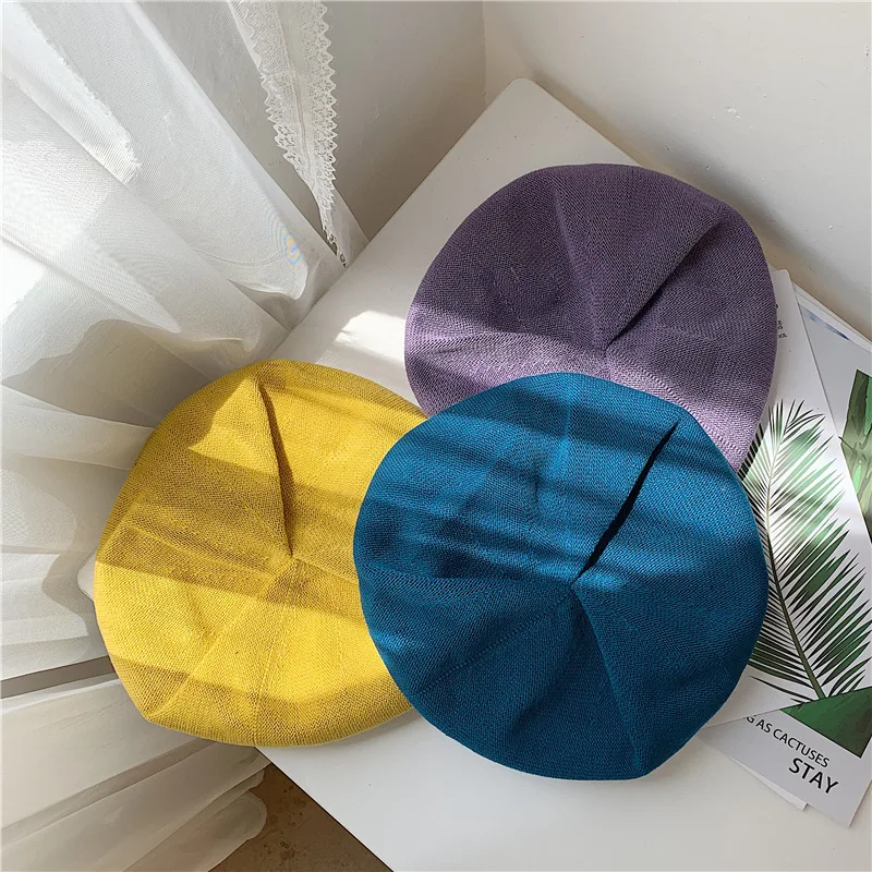 

Beret Autumn Thin Section Ins Wild Student Breathable Octagonal Cap Summer Japanese Thin Section Painter Cap Women's Cap