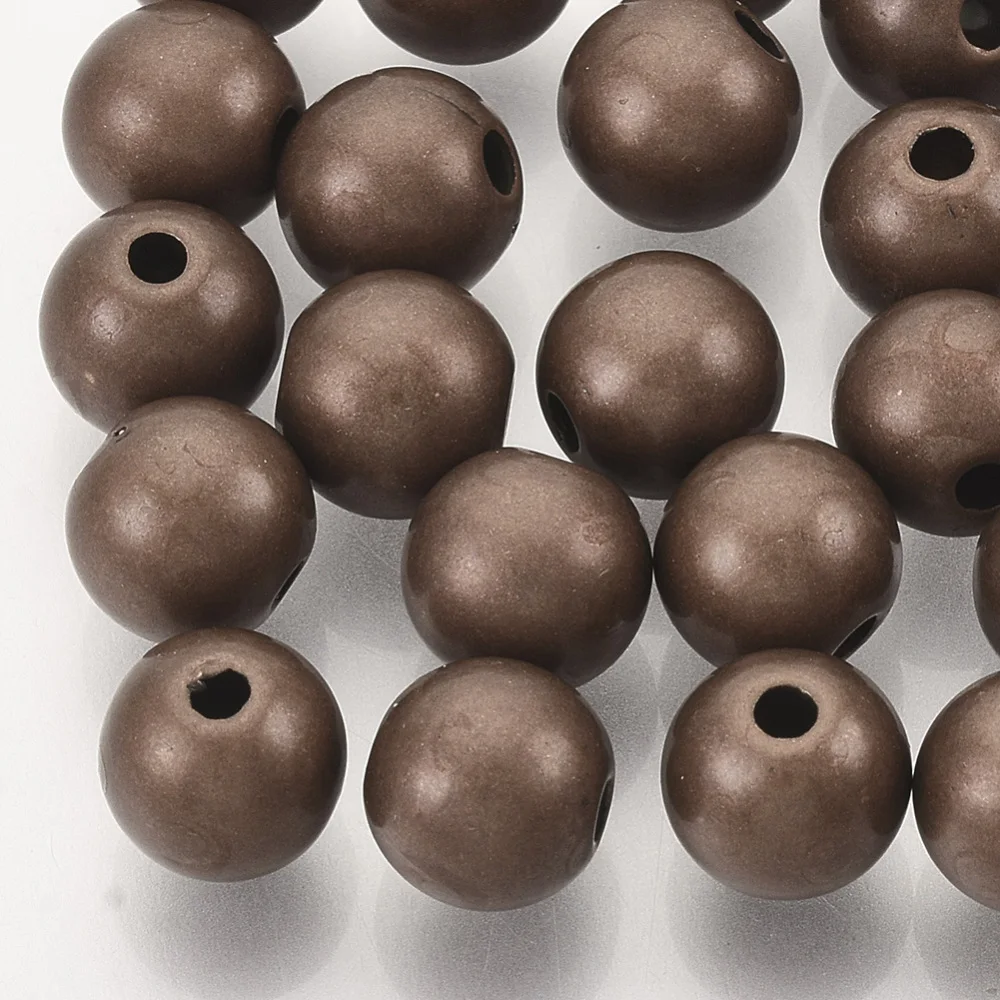

500g CCB Plastic Beads for DIY Jewelry Making Round Red Copper 8x7mm Hole: 2mm about 1650PCSs/500g.