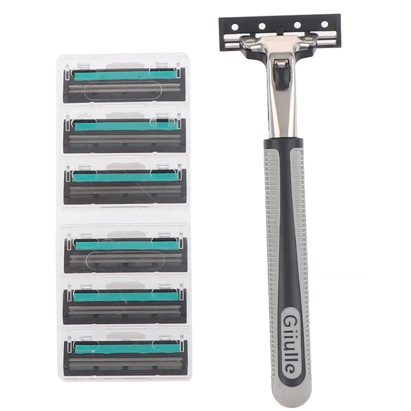 

Shaving Razor Safety With 6pcs Metal Men's Shaving Razor Blade