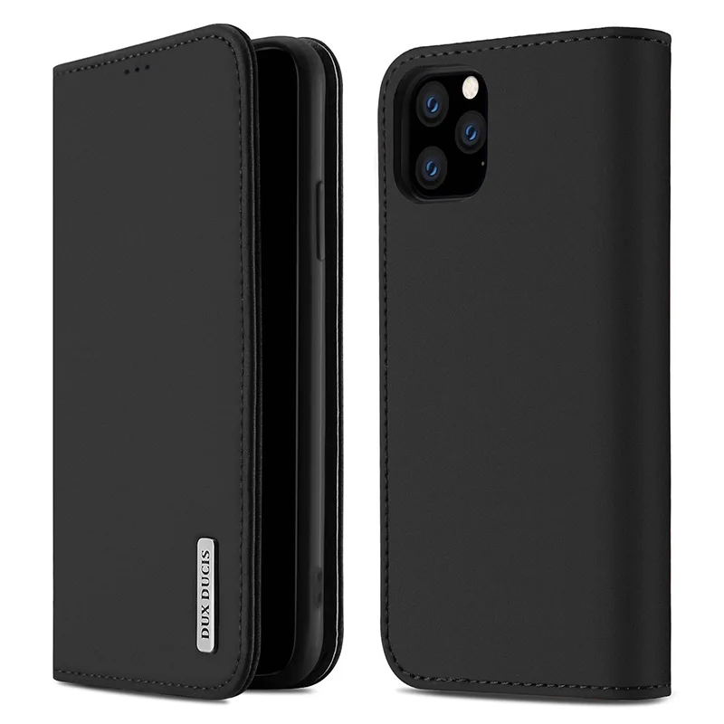 DUX DUCIS для Iphone 11Pro Max 11 Pro Роскошный кошелек из натуральной кожи Магнитный чехол для телефона Iphone X XS Max XR 7 8 Plus - Цвет: Черный