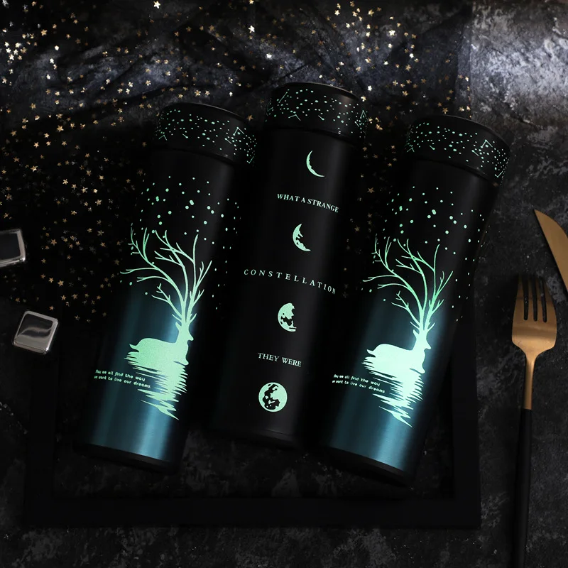 ZOOOBE светящаяся созвездия термос бутылка вакуумная фляжка из нержавеющей стали