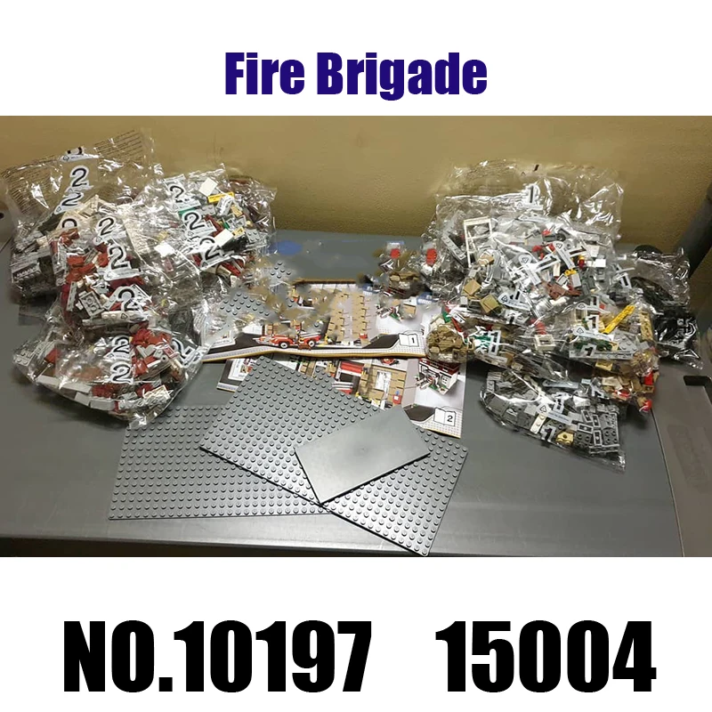 

Пожарная бригада 10197 + шт./набор 2230 15004 LJ99009, строительные блоки, кирпичи для детей, рождественские подарки