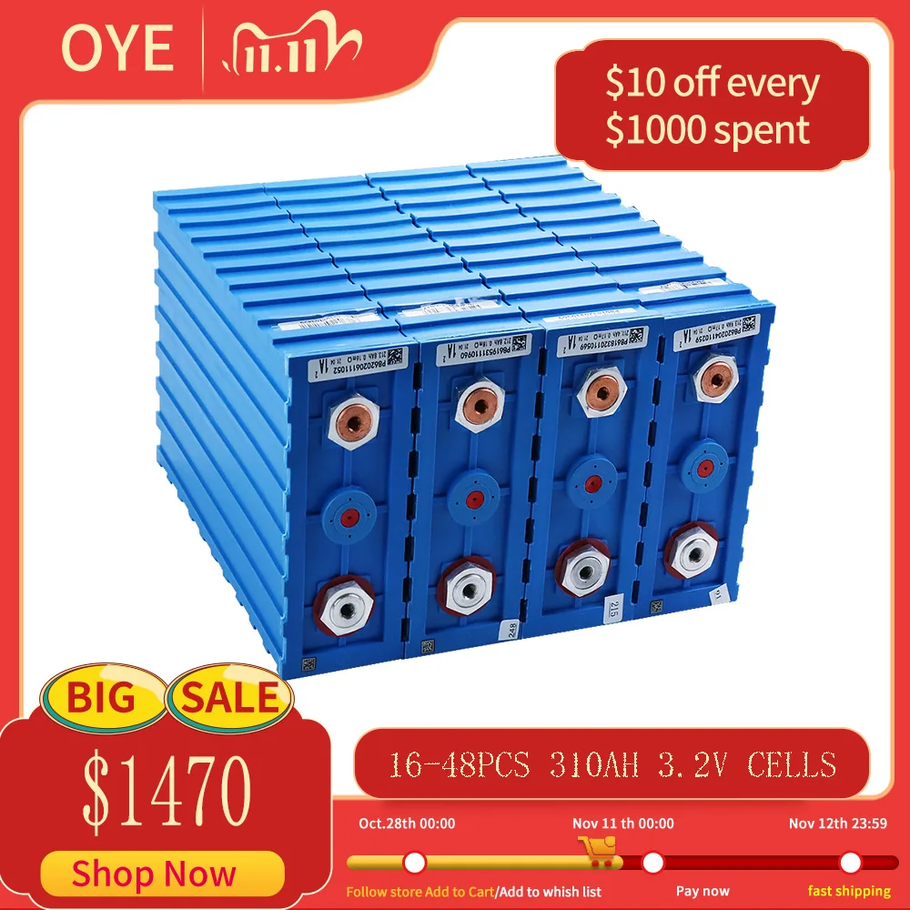 

NEW16-48PCS 3,2 V 200Ah lifepo4 аккумулятор класса A 12V 24v 200AH перезаряжаемый аккумулятор для электрического автомобиля RV без налога на солнечную энергию