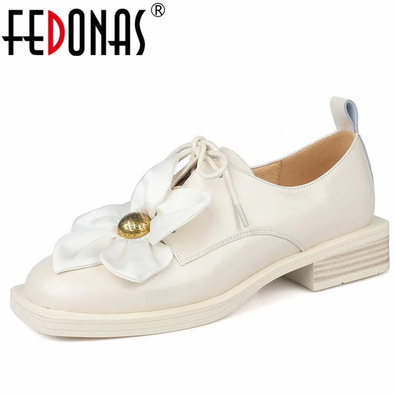 

Женские туфли-лодочки FEDONAS, весенне-летние лоферы в стиле ретро с квадратным носком, на низком каблуке, из натуральной кожи, повседневная жен...