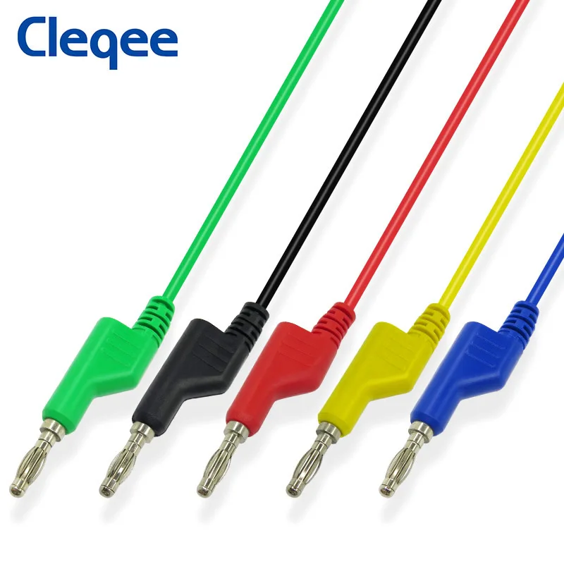 Cleqee P1037 5 шт. штекер типа банан 4 мм зажим крокодил комплект тестовых проводов