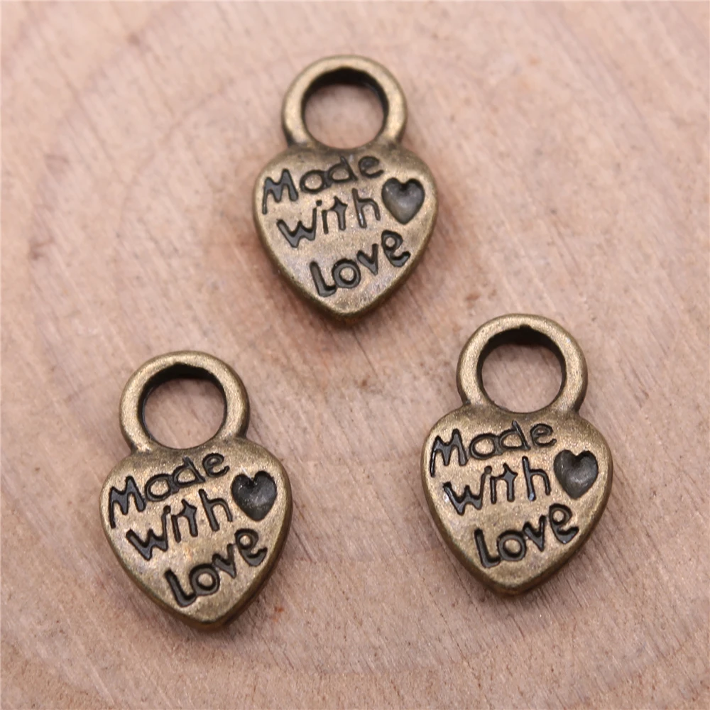 

Подвески в форме сердца для изготовления ювелирных изделий, 10 шт., античная бронза, 9x14 мм