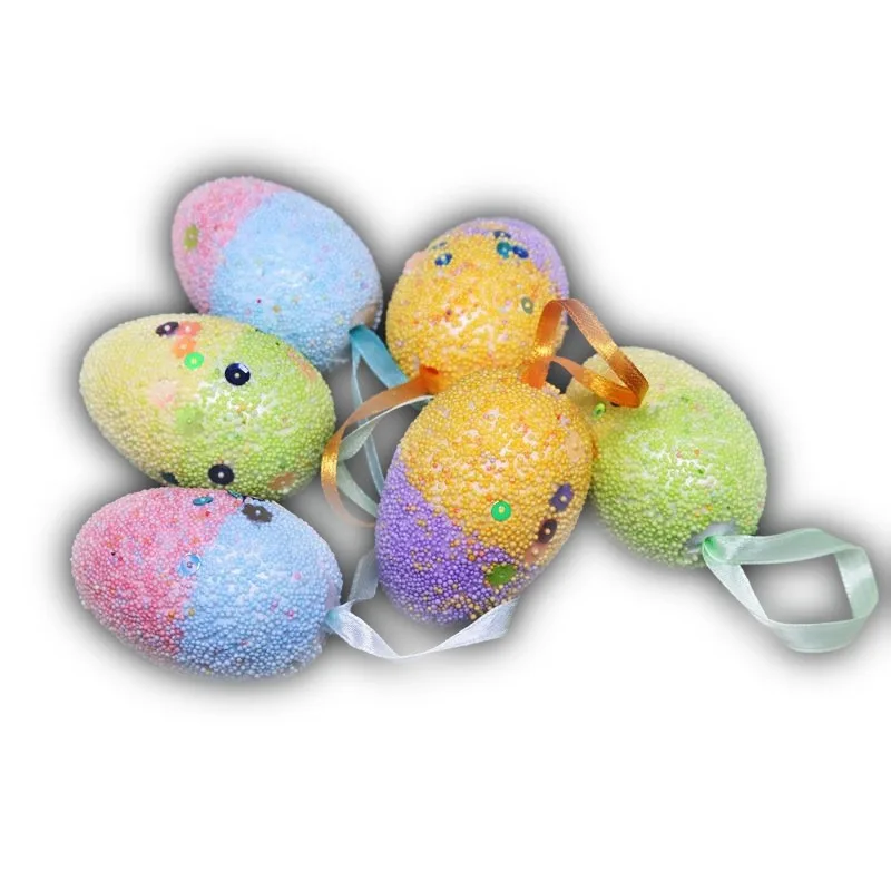 Мода 6 шт. пасхальное вечерние украшения Висячие блестящие повесить яйца подарки