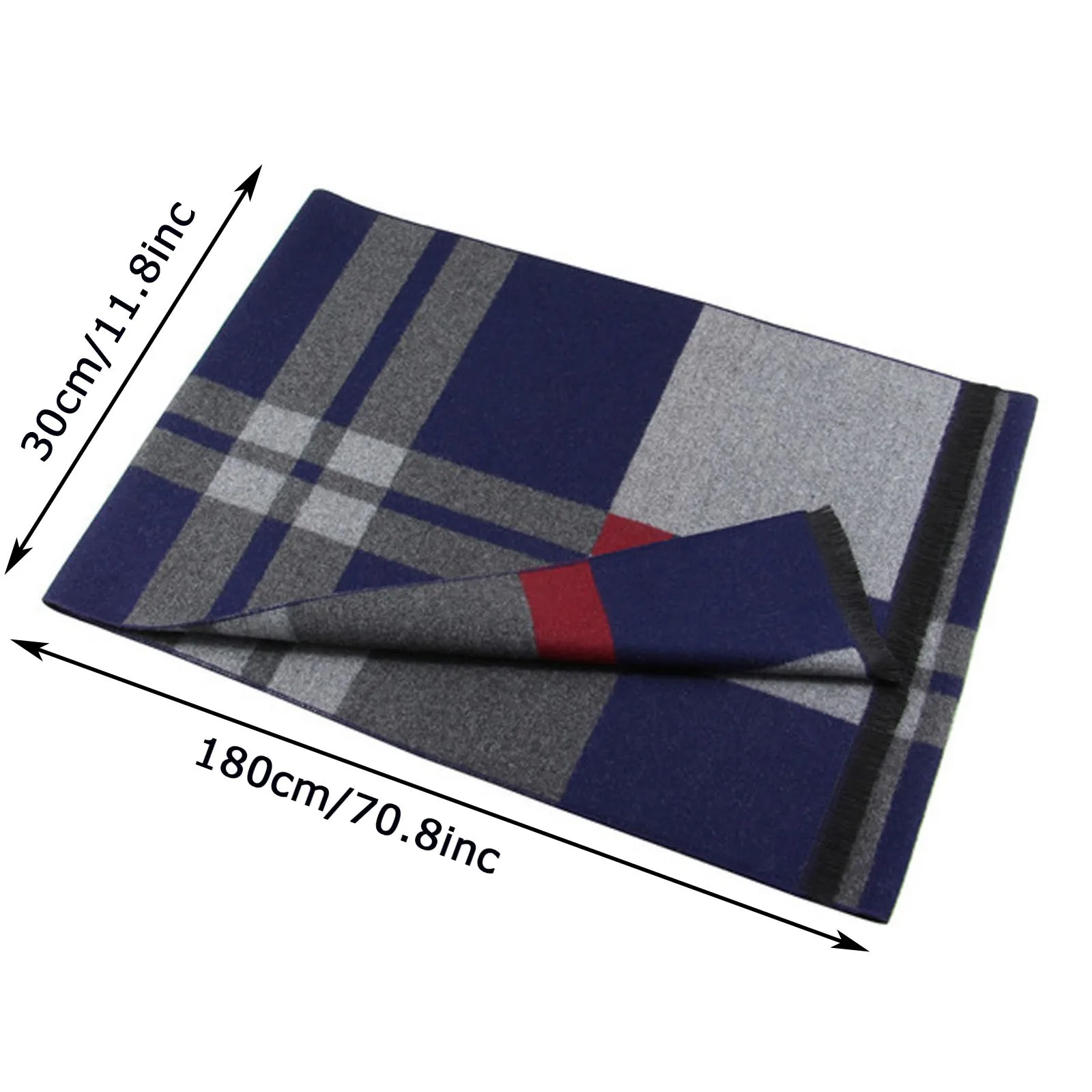 

Unisex Casual Checkered Pattern Fuzzy Comfortable Winter Scarf Men's Fashion Gray Cold Protection Scarf echarpe femme 2020