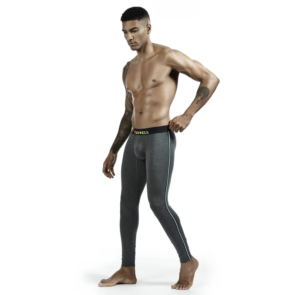 Облегающие мужские хлопковые подштанники зимние теплые однотонные тонкие