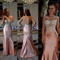 prom dresses 2019 glamorous mermaid sleeveless evening gowns with appliques beading long backless trumpet sheer top prom dress