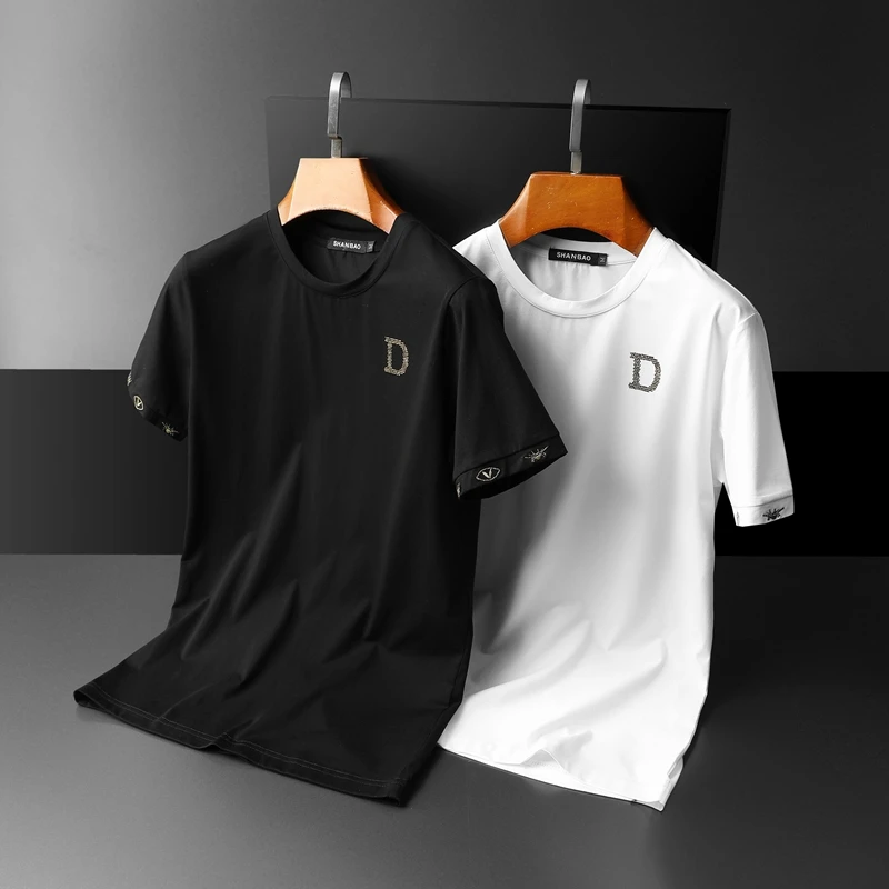 

Men's High Quality T-Shirt Solid Color Summer Letter Print Clothing New Arrivals Men's Tee Shirt Short Sleeve TShirts A1145