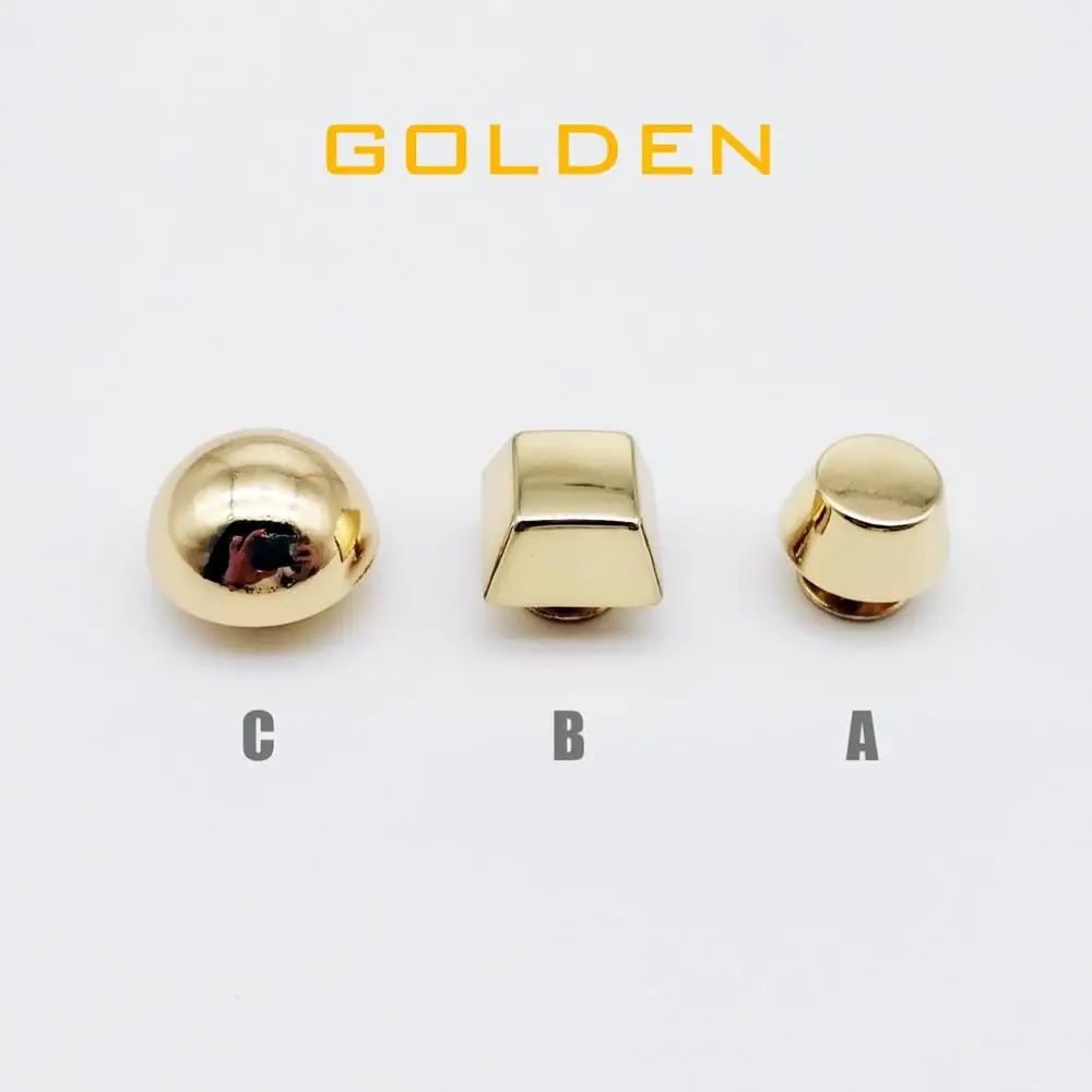 golden A 4 шт. металлическая Высококачественная кожаная сумка Сумочка Кошелек Нижняя защита ног элемент для нейл-арта ремень закручивающаяся задняя часть заклепка для пуговицы Спайк - Цвет: golden A