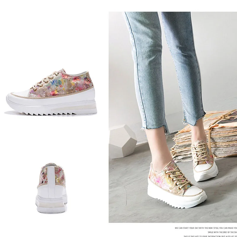 

2020 Women Shoes Chunky Sneakers Floral Women Vulcanized Shoes Women Casual Shoes Platform Sneakers Shoes Casual Sneaker Female