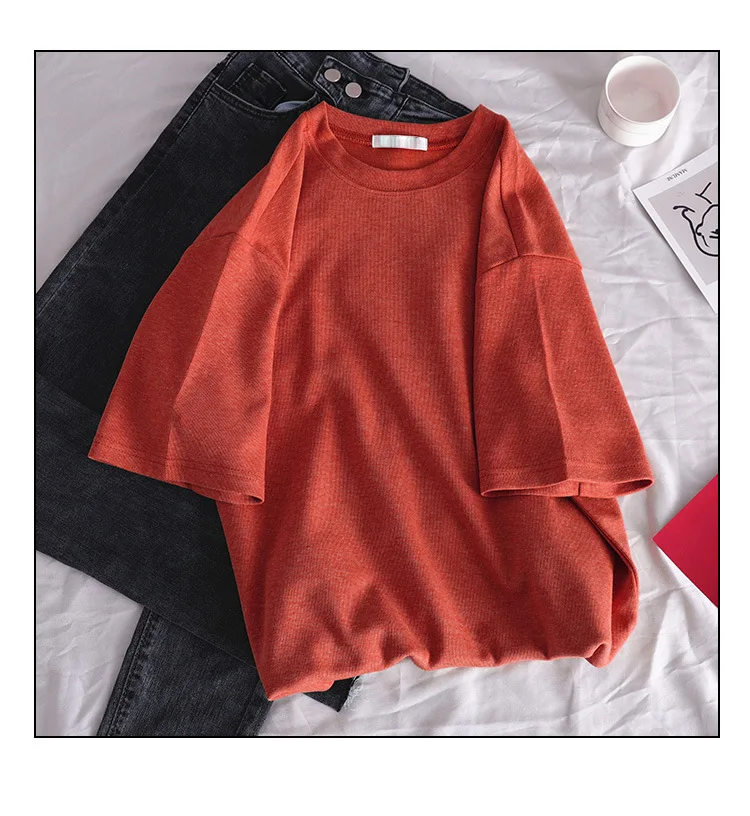 

T-Shirt Summer Tee Shirt Gray Femme Short Sleeve Debardeur Femme one