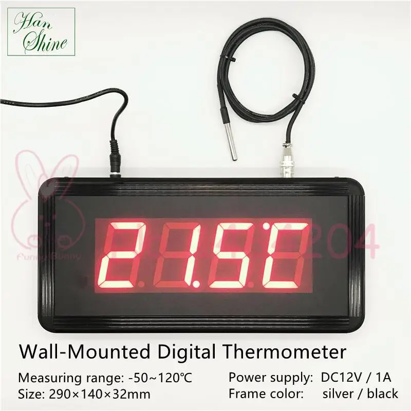 Настенный цифровой термометр DC12V 55 до 120 градусов Цельсия 2 3 дюймов красный