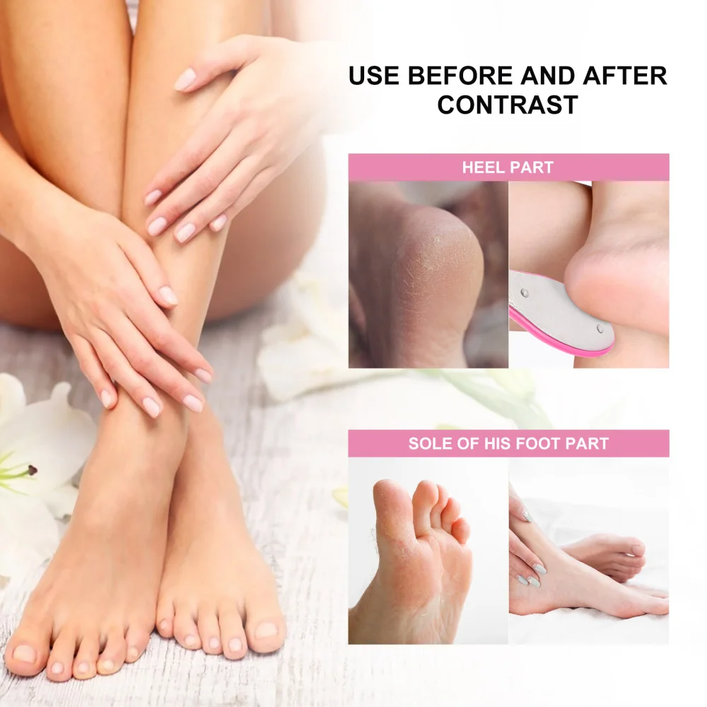 

1pc Dead Skin Remover Stainless Steel Foot File Pedicure Tool (Random Color)