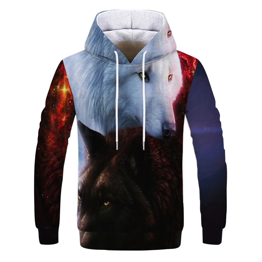 

2021 Men's autumn and winter long-sleeved thick hooded sweater Fashion 3D printing men's sweater casual home cool hooded sweater