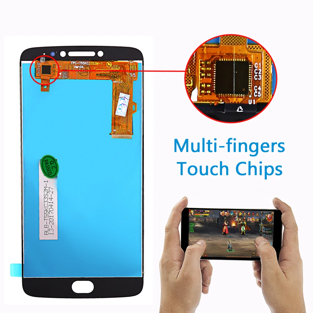 ЖК дисплей Motorola Moto E4 Plus 5 дюйма дигитайзер сенсорного экрана в сборе рамка plus 1280*720