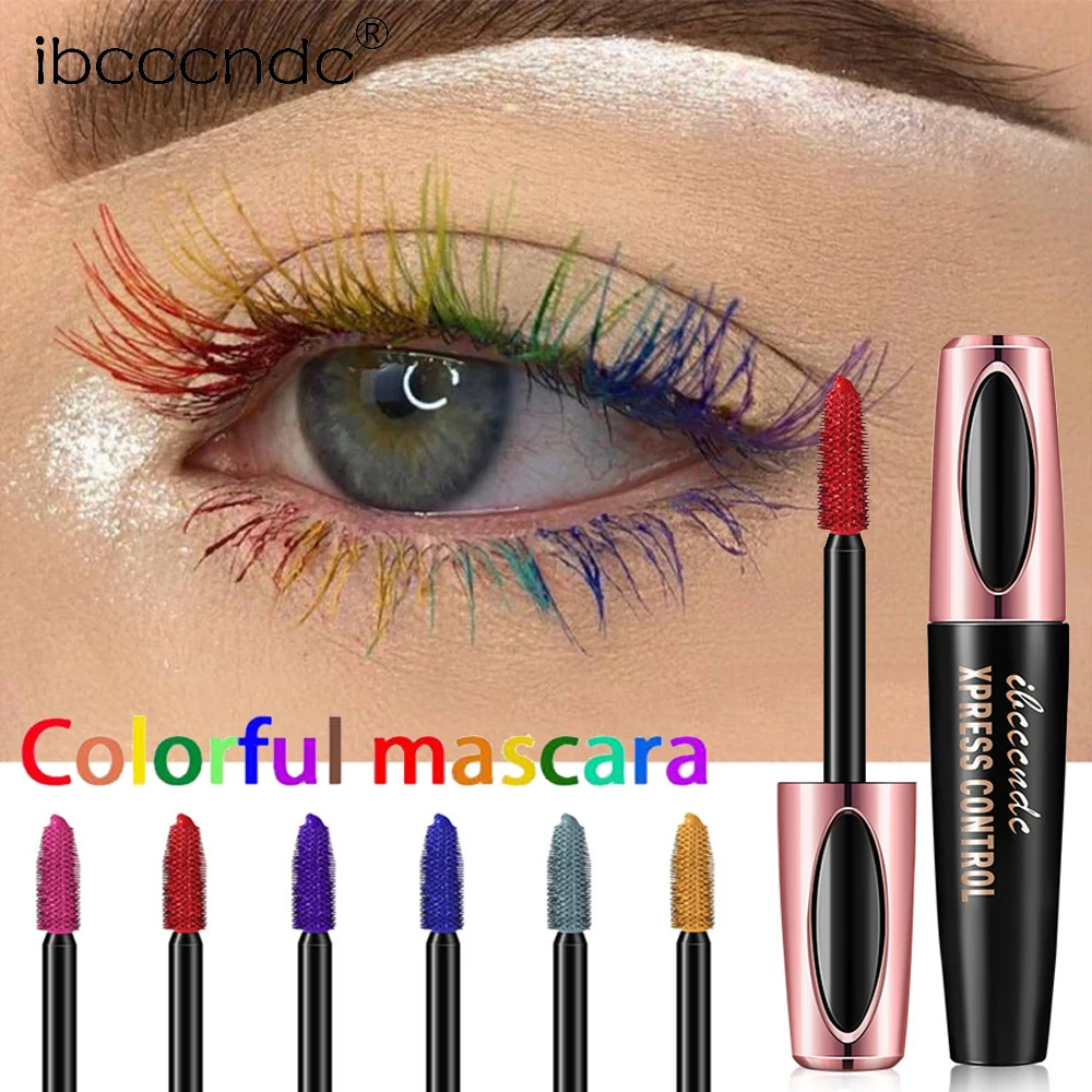 

NEW ibcccndc Colorful 4D Silk Fiber Lash Mascara Waterproof Mascara Eyelash Extension Black Thick Lengthening Eye Lashes