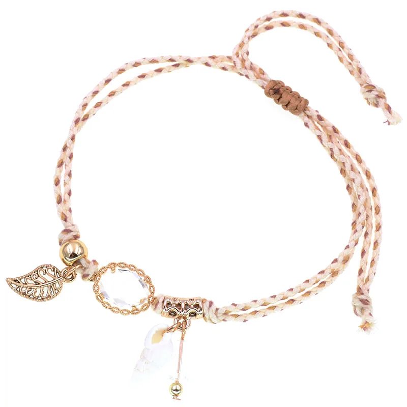 WELLMORE ручной работы богемный браслет на лодыжку цепочка-браслет в виде веревки