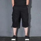 Брюки-карго мужские короткие, прямые свободные брюки, бордшорты, одежда в стиле хип-хоп, короткие штаны, 34 размера плюс, лето S-5XL