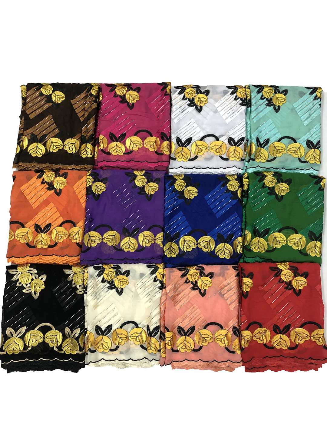 

2021 Fashion New Floral Scarves for ladies muslim hijab scarfs African Wedding Big Cotton Embroidery Scarf For Women