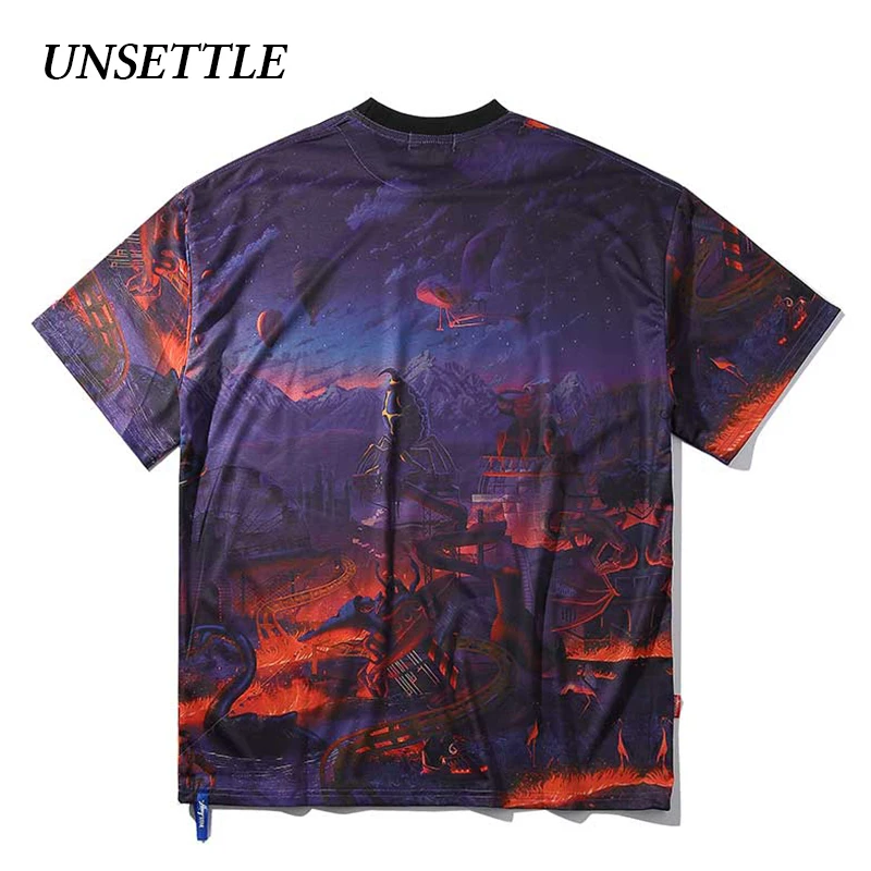 UNSETTLE 2020SS Harajuku футболка летняя Мужская/Женская Хип-Хоп с забавным принтом цвета