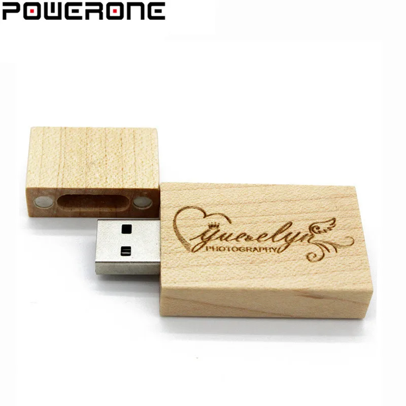 USB флеш накопитель POWERONE в деревянном корпусе 4/8/16/32/64 ГБ|pen drive memory stick|pendrive 4gbwood pendrive