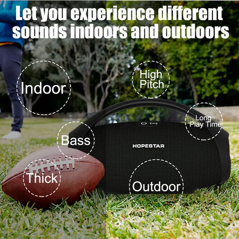 

Outdoor Portable Bluetooth Speaker Wireless Waterproof Ipx6 Mini Speakers Big Power 10W Column Boombox With Handle