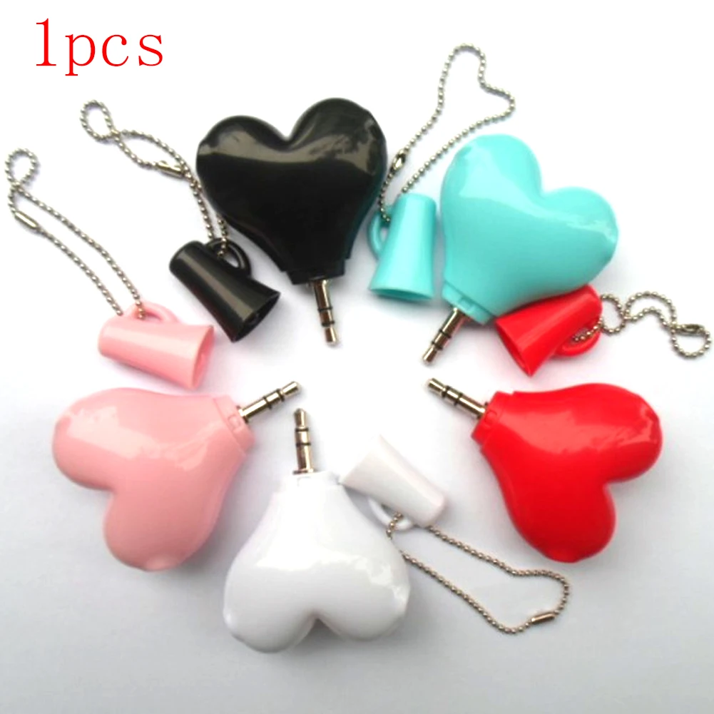 Cute Headphone Accessories Banana Heart Shaped 3.5mm Splitter Adapter Sent by Ramdon | Электроника