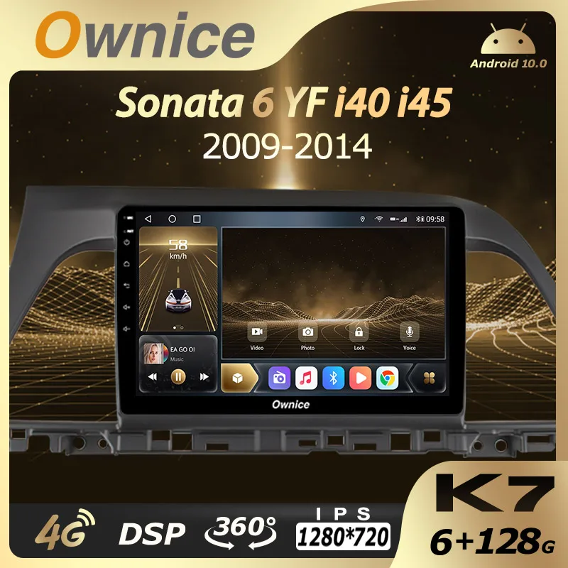 Автомобильное мультимедийное радио 6G + 128G Ownice Android 10 0 для Hyundai Sonata 2014 - 2017 2 Din