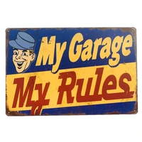 my garage my rules metal tin signs oil gas service iron plates garage pub art painting posters