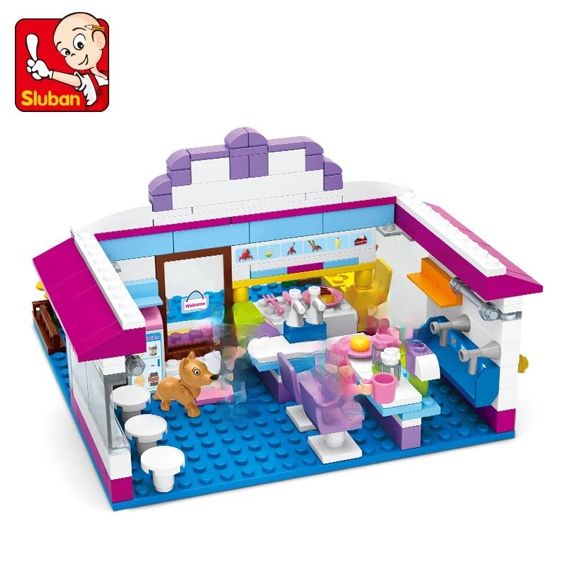 

Sluban Building Block Girl Dream Friends Drink Shop 226pcs Educational Bricks boy Toy christmas birthday Gifts