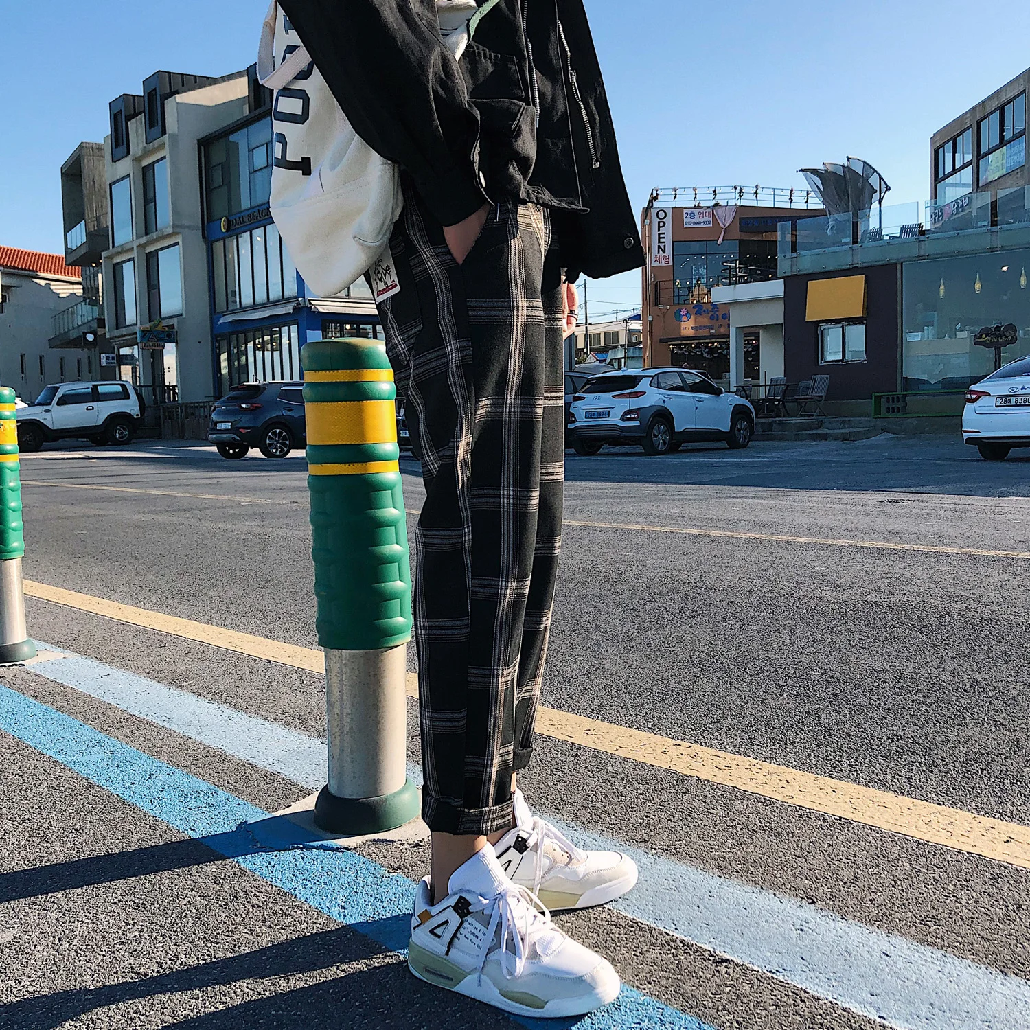 Разборчивого штаны в клетку для женщин INS 2020 Женская хлопковая уличная одежда