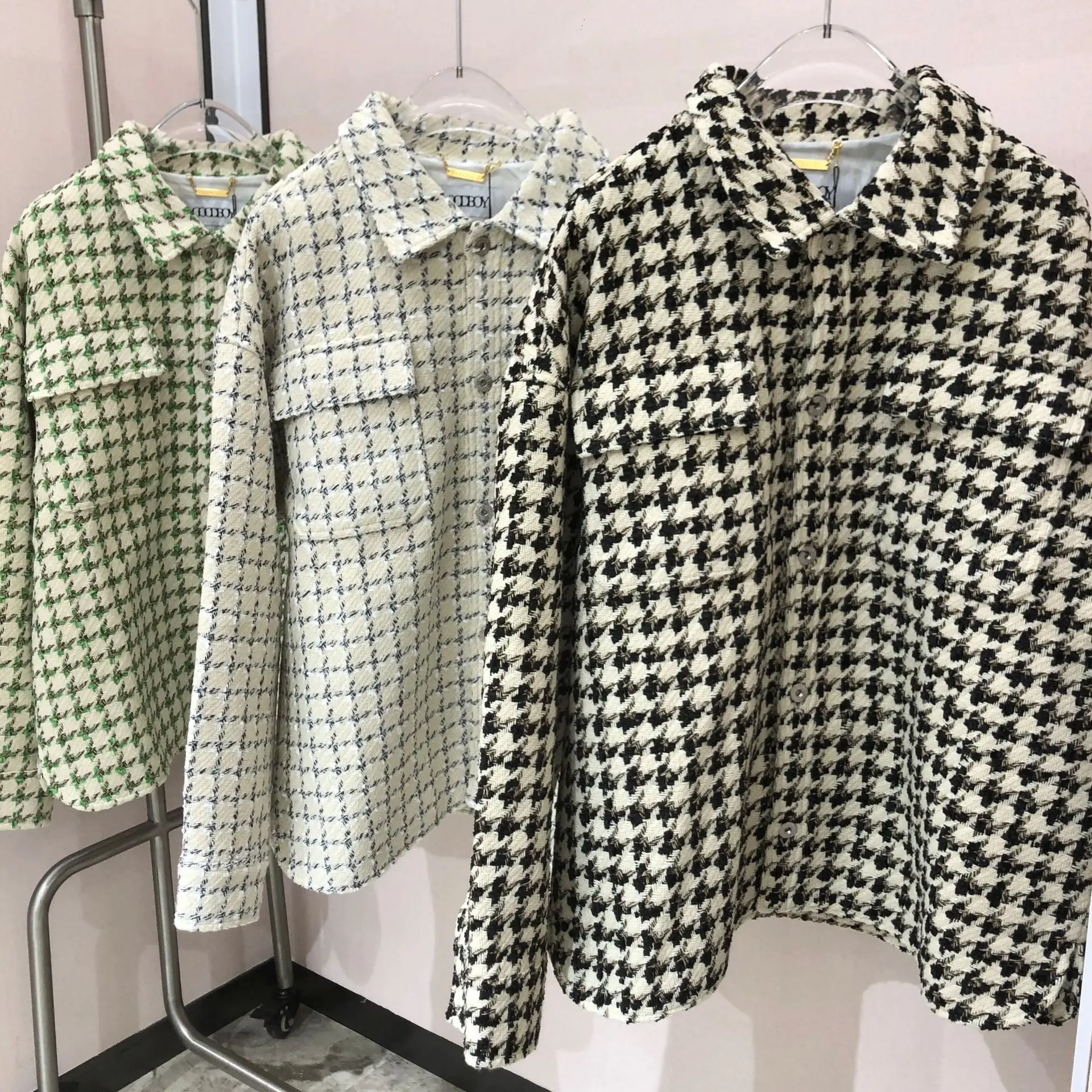 Новое Женское Двустороннее пальто шерстяное в клетку с изображением тысяч