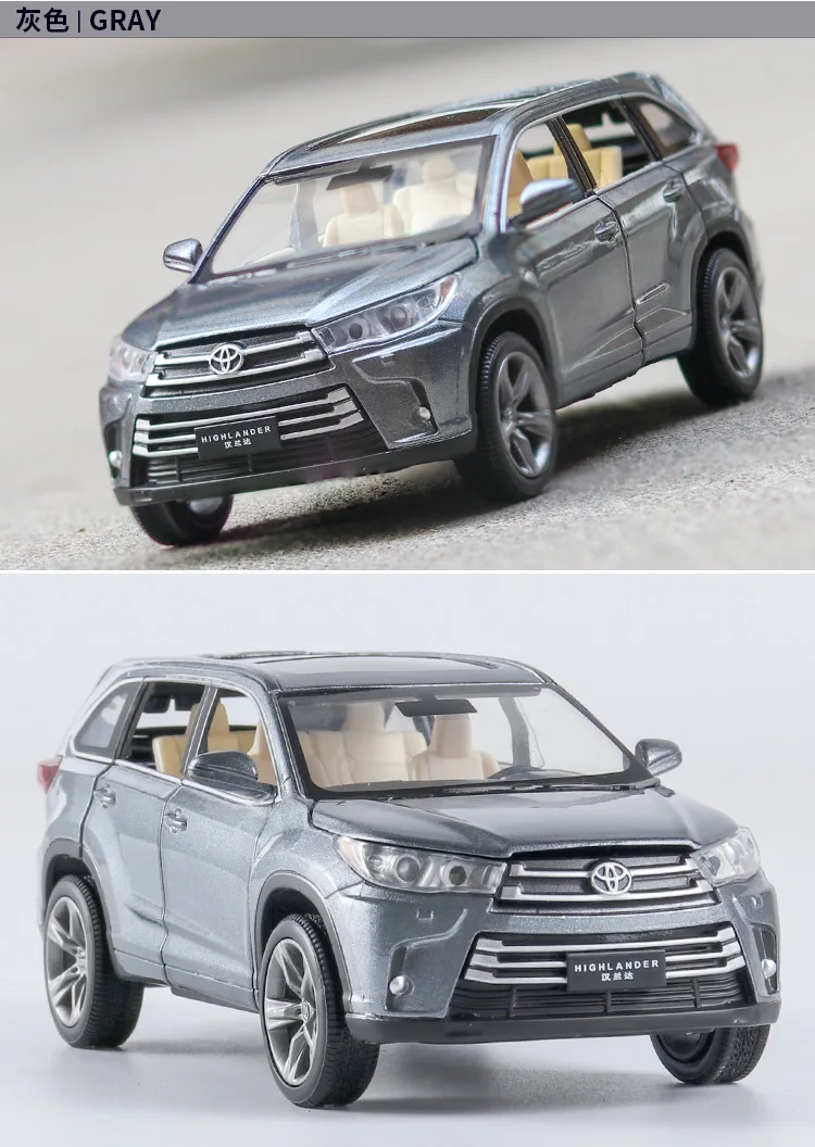 1:32 игрушечная машинка Toyota Highlander металлическая игрушка литая машинка литые игрушки и игрушечные транспортные средства модель автомобиля миниатюрные игрушки для детей